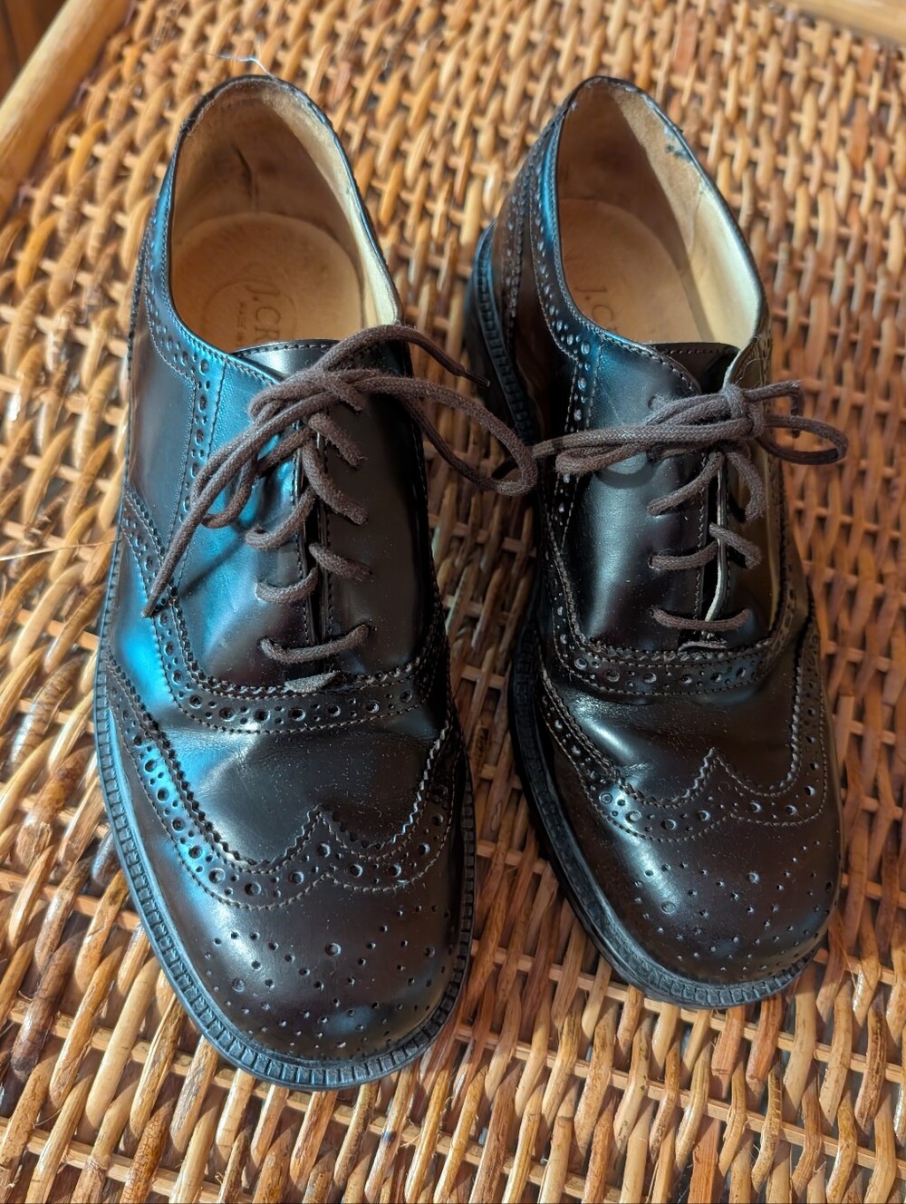 J. Crew Dark Brown Leather Brogue Oxfords
